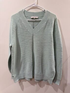 LOFT V-Neck Ribbed Sweater